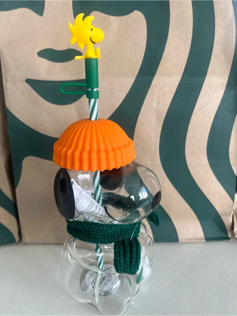 Peanuts Snoopy Starbucks Collection Glass Cup 🎃